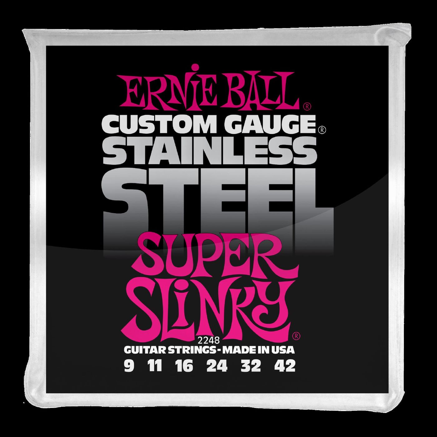 Ernie Ball 2248 Super Slinky Stainless Steel Wound Electric Guitar Strings
