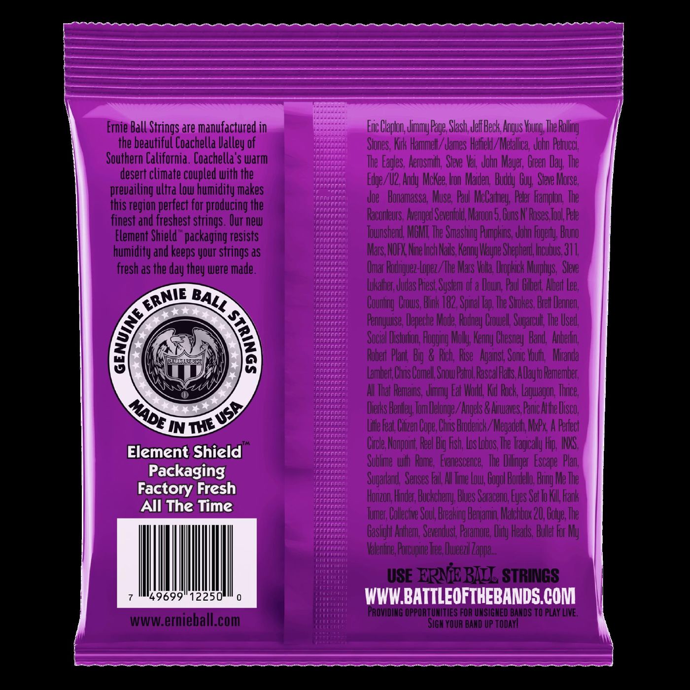 Ernie Ball 2250 Power Slinky Classic Rock n Roll Pure Nickel Wrap Electric Guitar Strings
