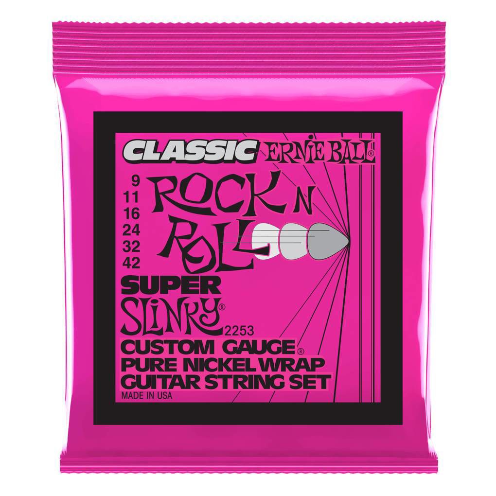 Ernie Ball E2253 9-42 Super Slinky Pure Nickel Electric Guitar Strings