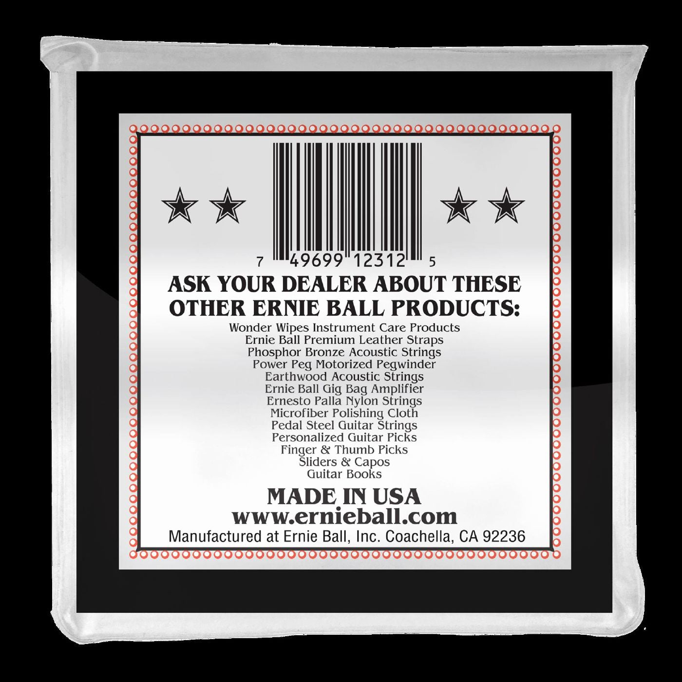 Ernie Ball 2312 Light 5-String Loop End Stainless Steel Banjo Guitar Strings