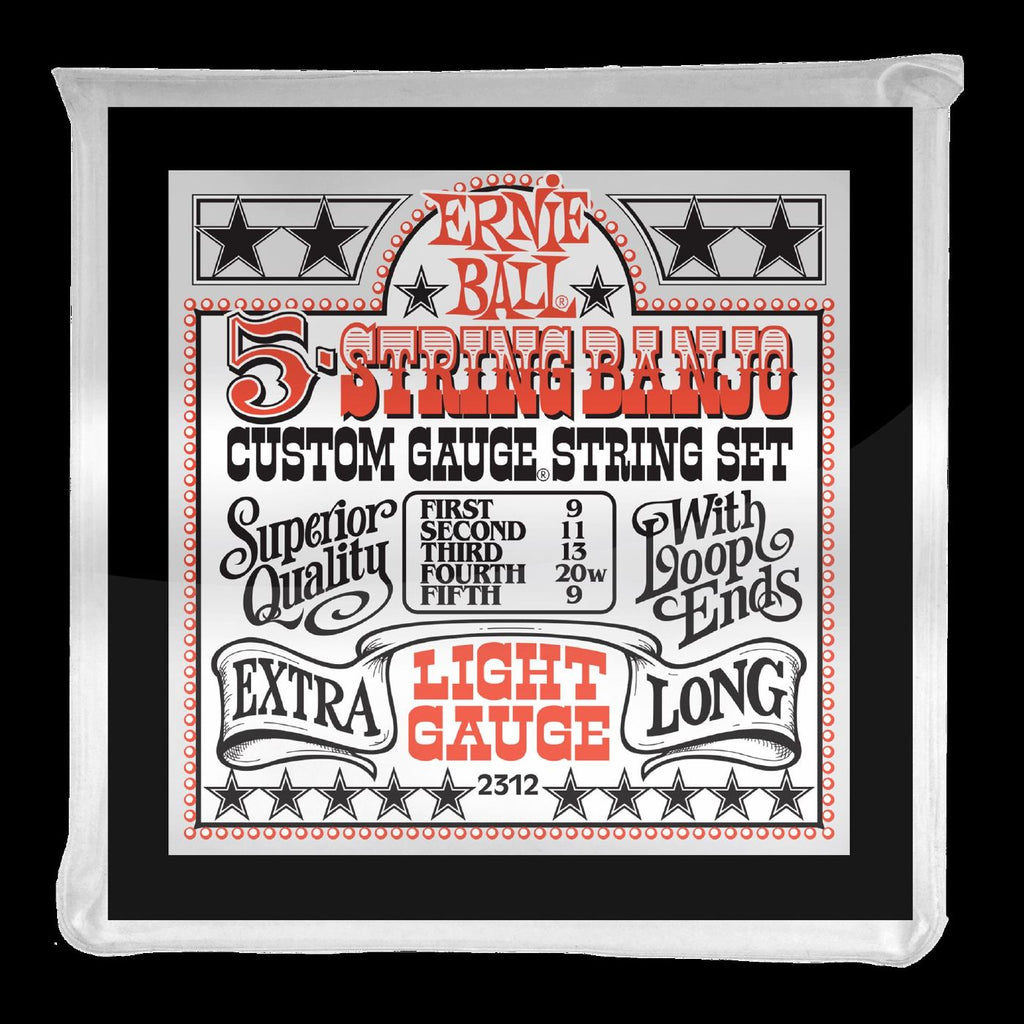 Ernie Ball 2312 Light 5-String Loop End Stainless Steel Banjo Guitar Strings