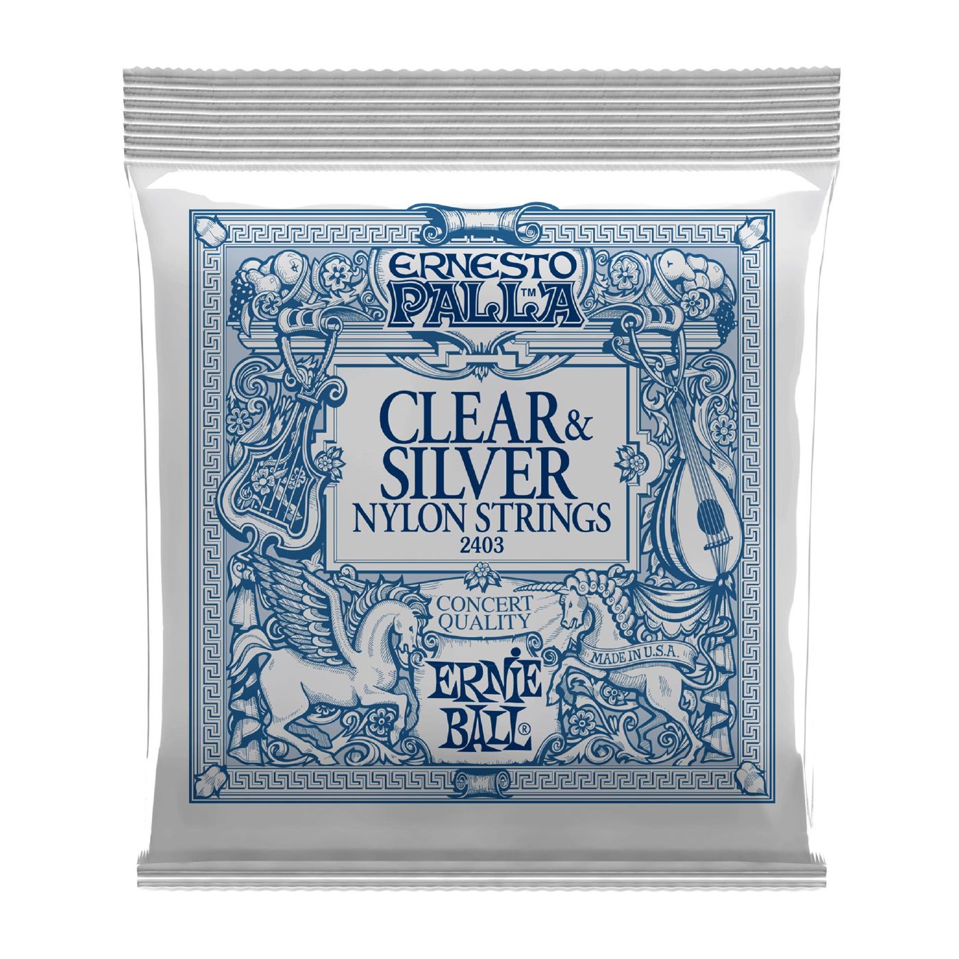 Ernie Ball 2403 Ernesto Palla Clear & Silver Nylon Classical Guitar Strings