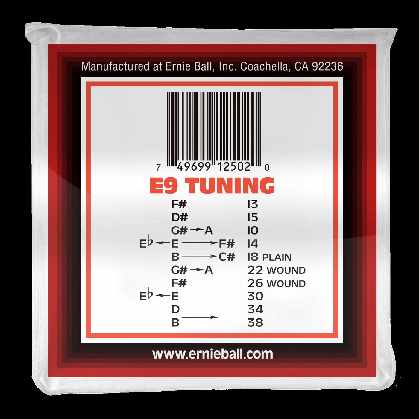 Ernie Ball 2502 Pedal Steel 10-String E9 Tuning Nickel Wound Electric Guitar Strings