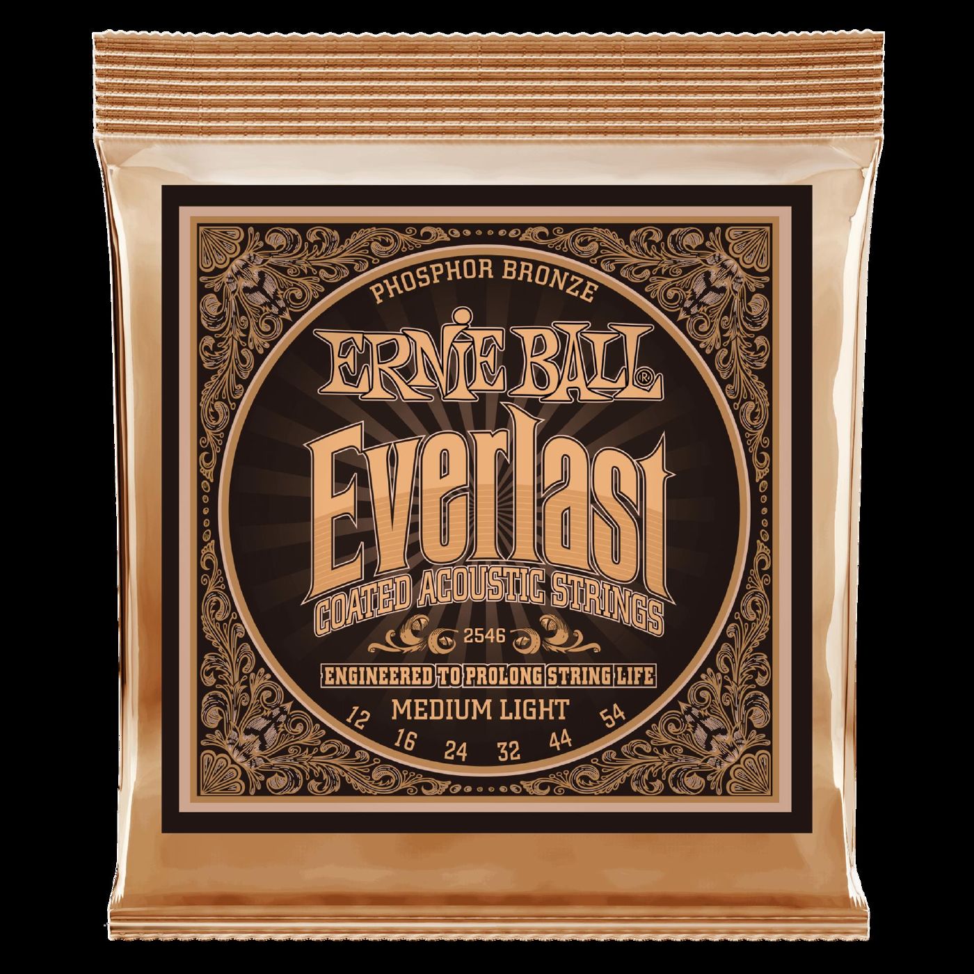 Ernie Ball 2546 Everlast Medium Light Coated Phosphor Bronze Acoustic Guitar Strings