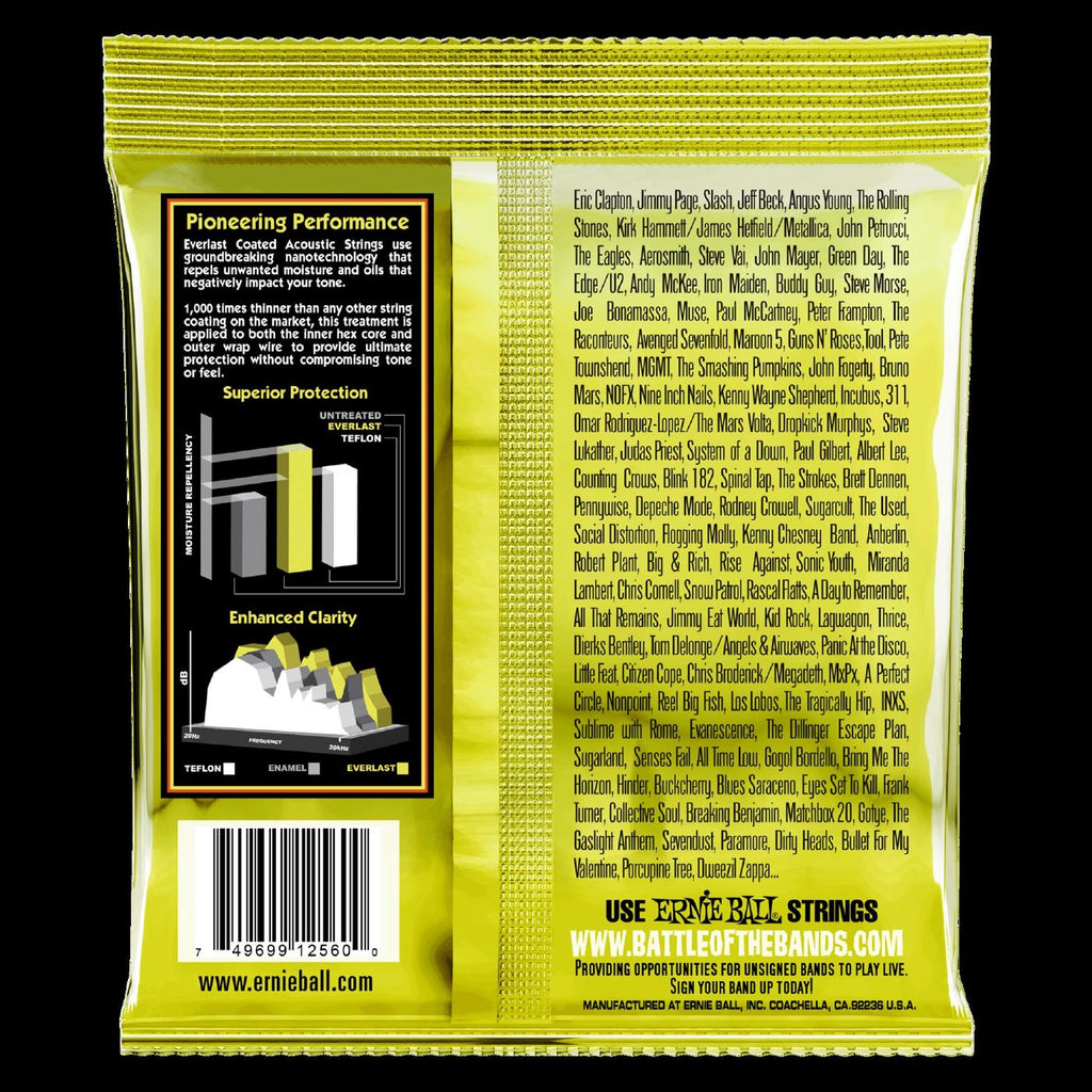 Ernie Ball 2560 Everlast Light Coated 80 20 Bronze Acoustic Extra