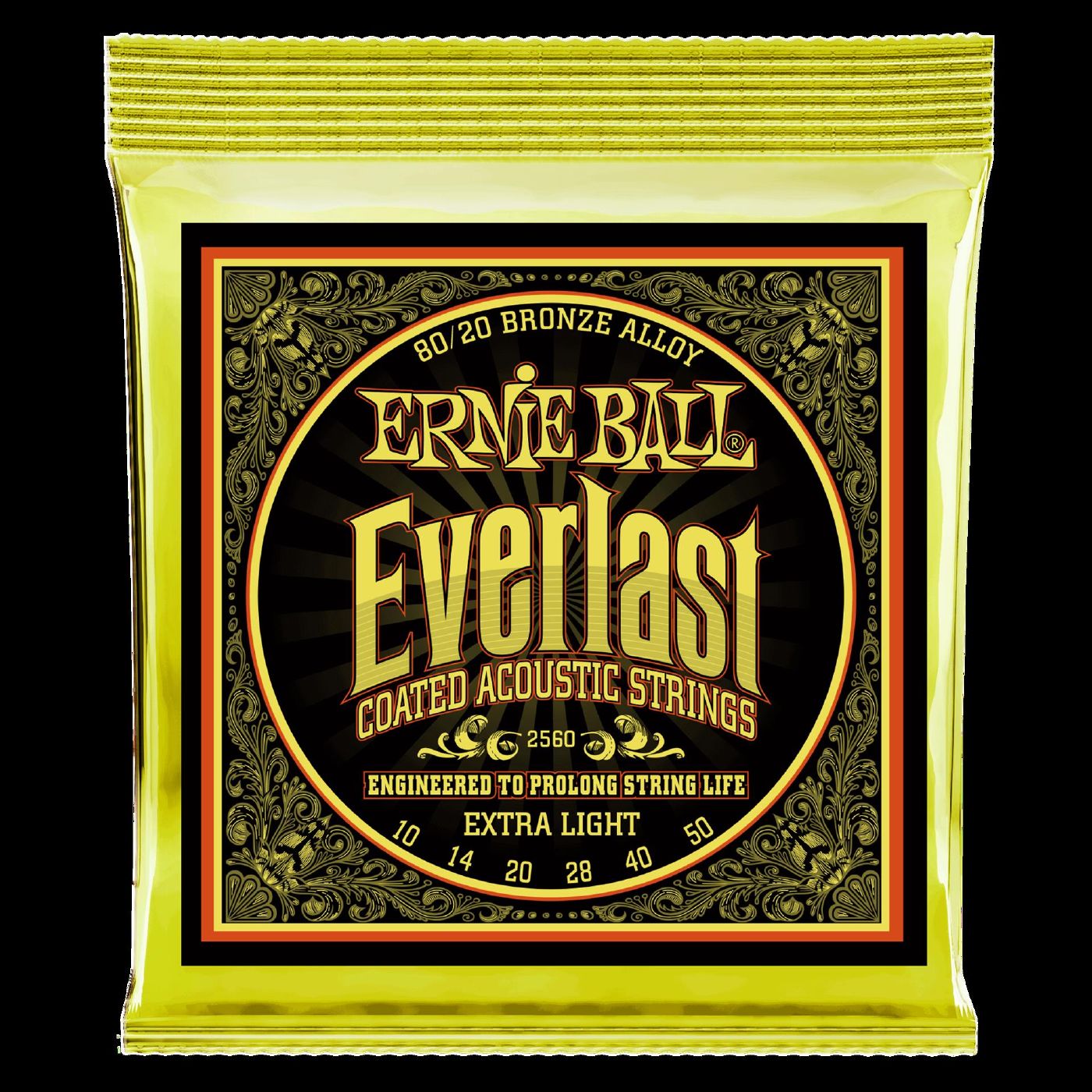 Ernie Ball 2560 Everlast Light Coated 80 20 Bronze Acoustic Extra