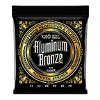 Ernie Ball 2568 light aluminum bronze acoustic guitar strings, six-pack, showing the packaging and string coils.