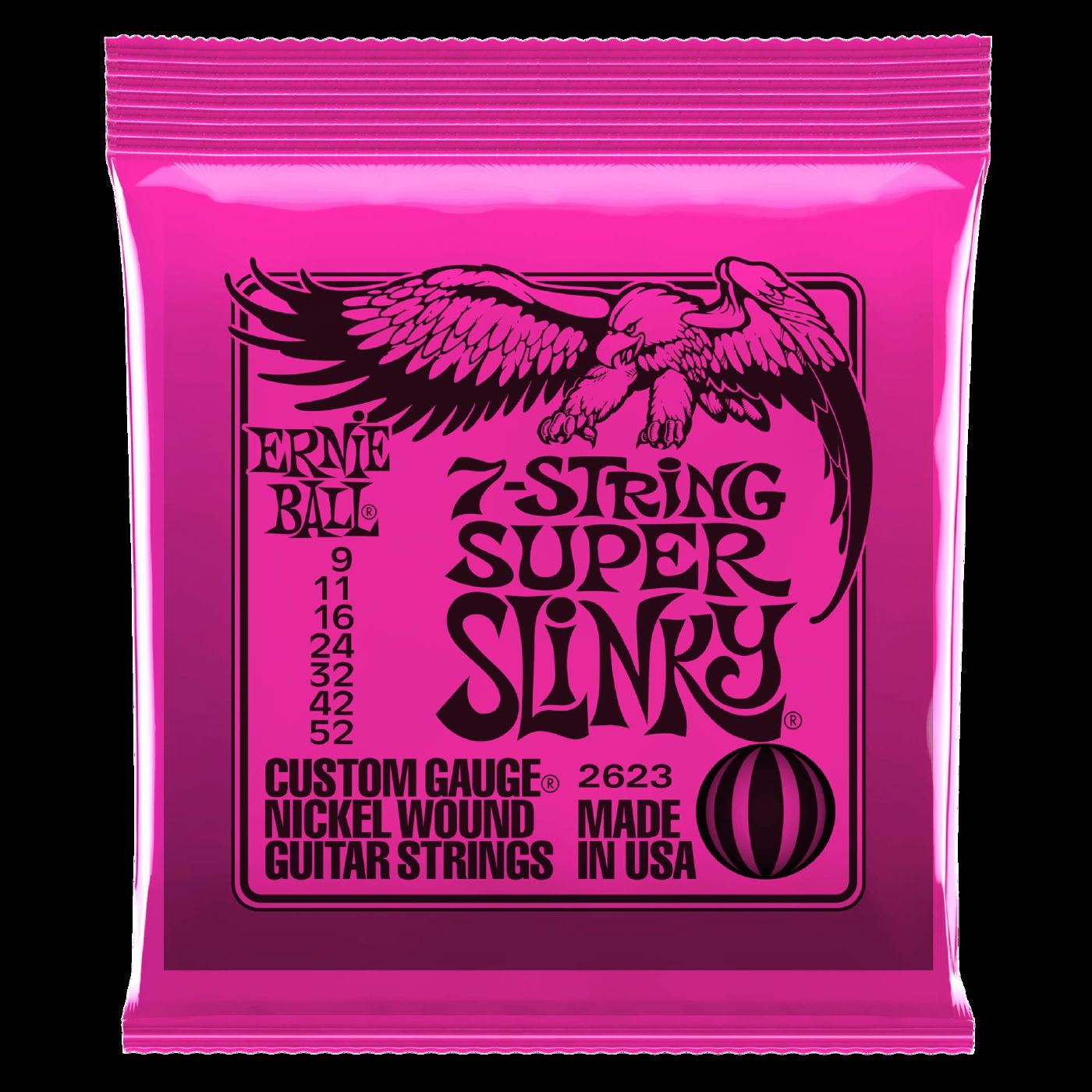 Ernie Ball 2623 Super Slinky 7-String Nickel Wound Electric Guitar Strings