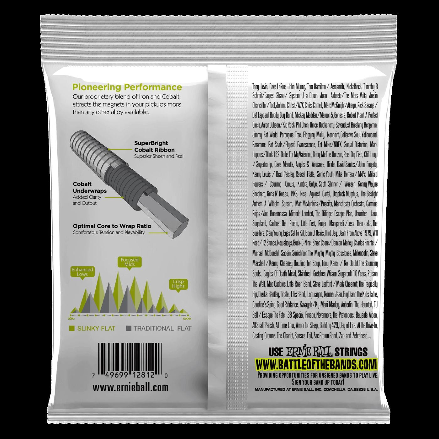 Ernie Ball 2812 Regular Slinky Flatwound Electric Bass Strings