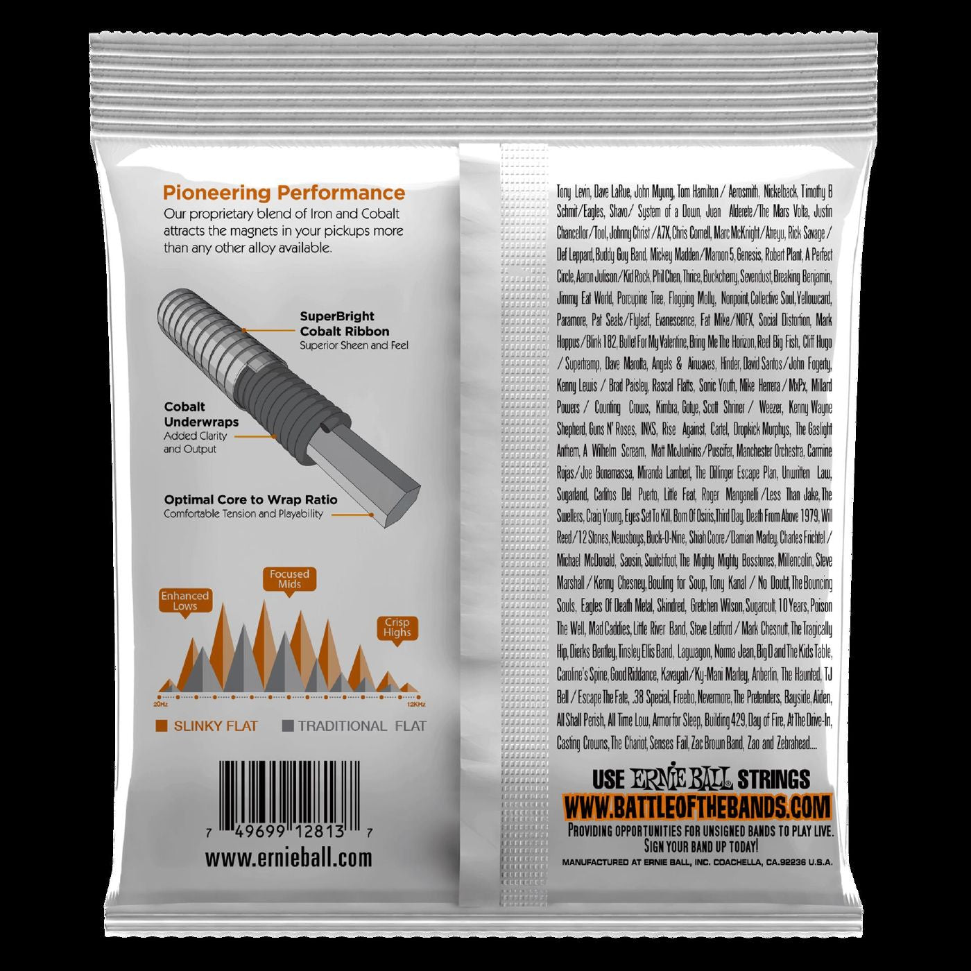 Ernie Ball 2813 Hybrid Slinky Flatwound Electric Bass Strings