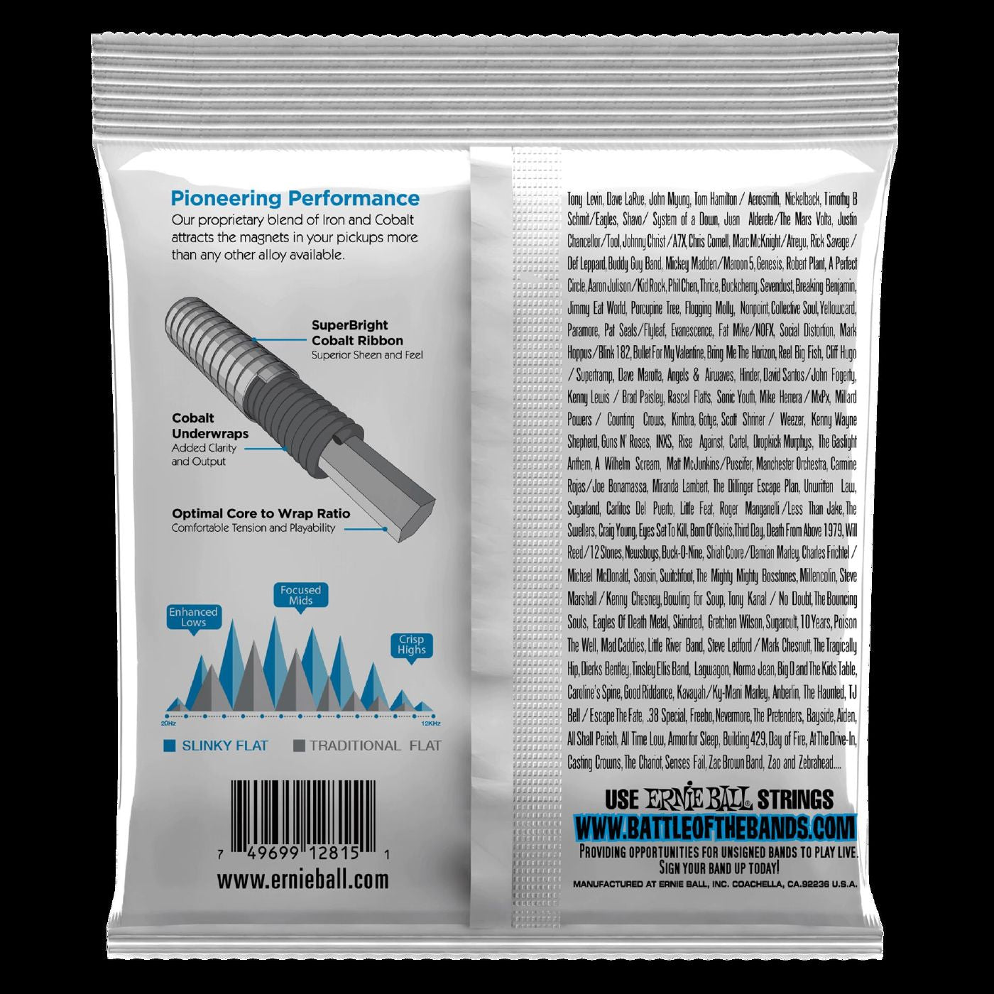 Ernie Ball 2815 Extra Slinky Flatwound Electric Bass Strings