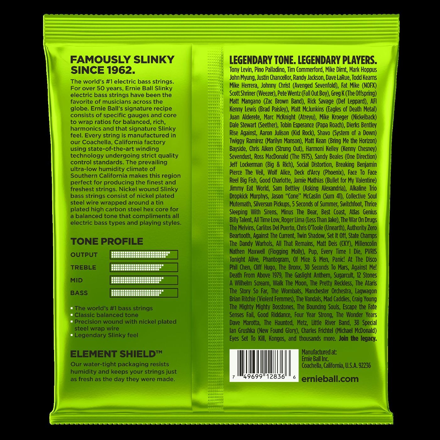 Ernie Ball 2836 Regular Slinky 5-String Nickel Wound Electric Bass Strings