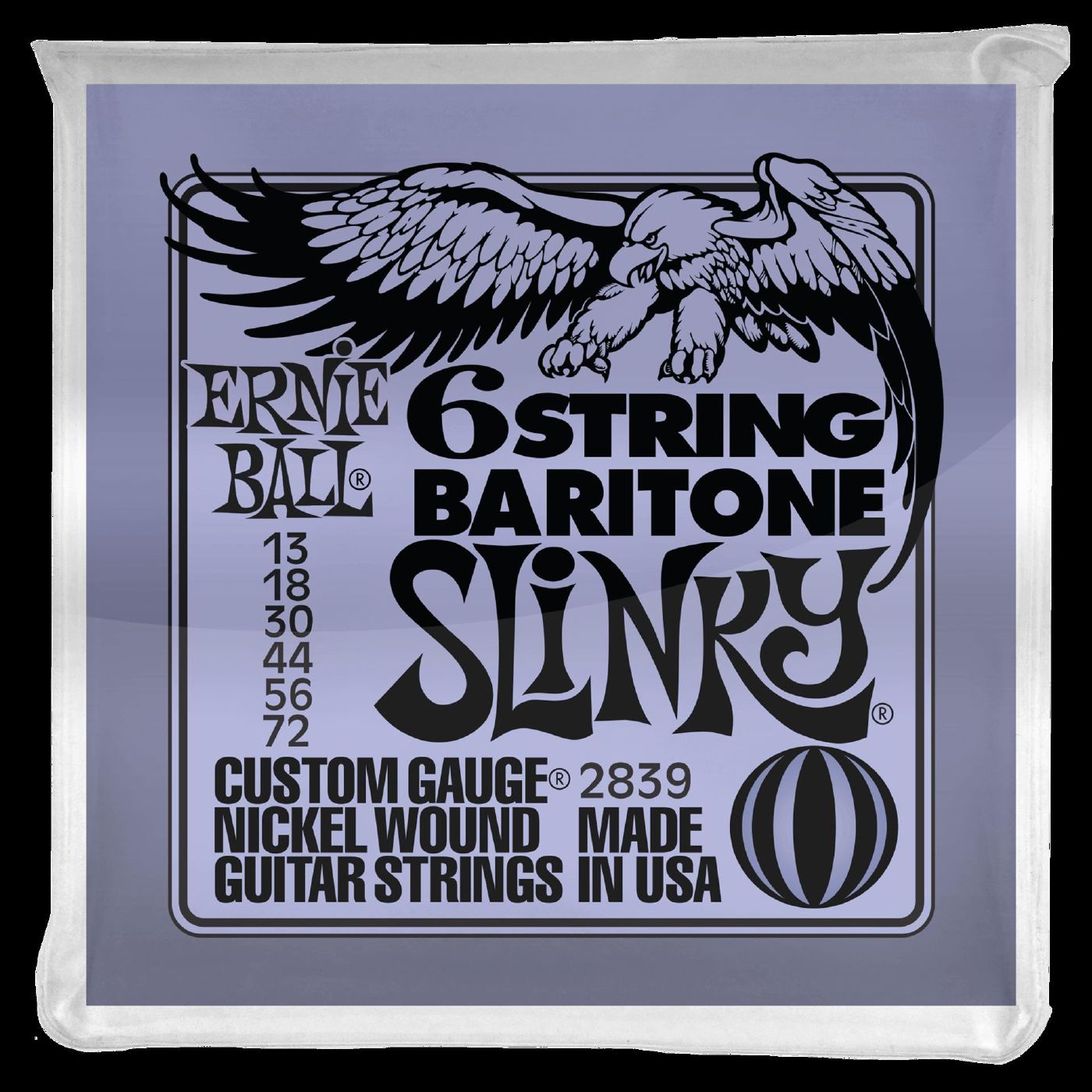 Ernie Ball 2839 Slinky 6-String with small ball end 29 5-8 scale Baritone Guitar Strings