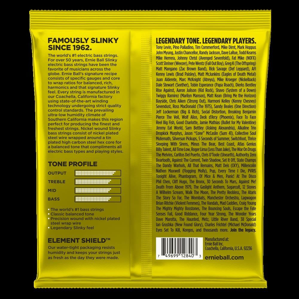 Ernie Ball E2840 Beefy Slinky Bass Guitar Strings