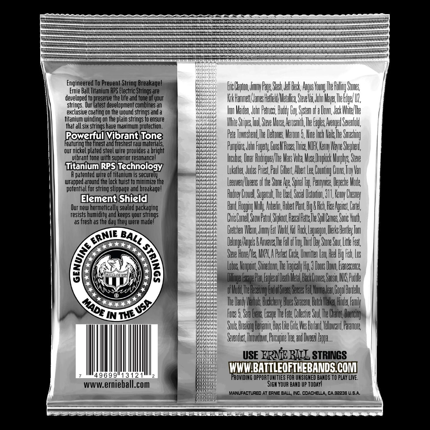 Ernie Ball 3121 Regular Slinky RPS Coated Titanium Electric Guitar Strings