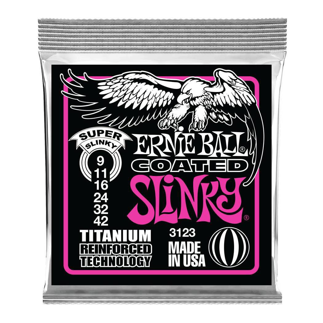 Ernie Ball 3123 9-42 Super Slinky RPS Coated Titanium Electric Guitar Strings