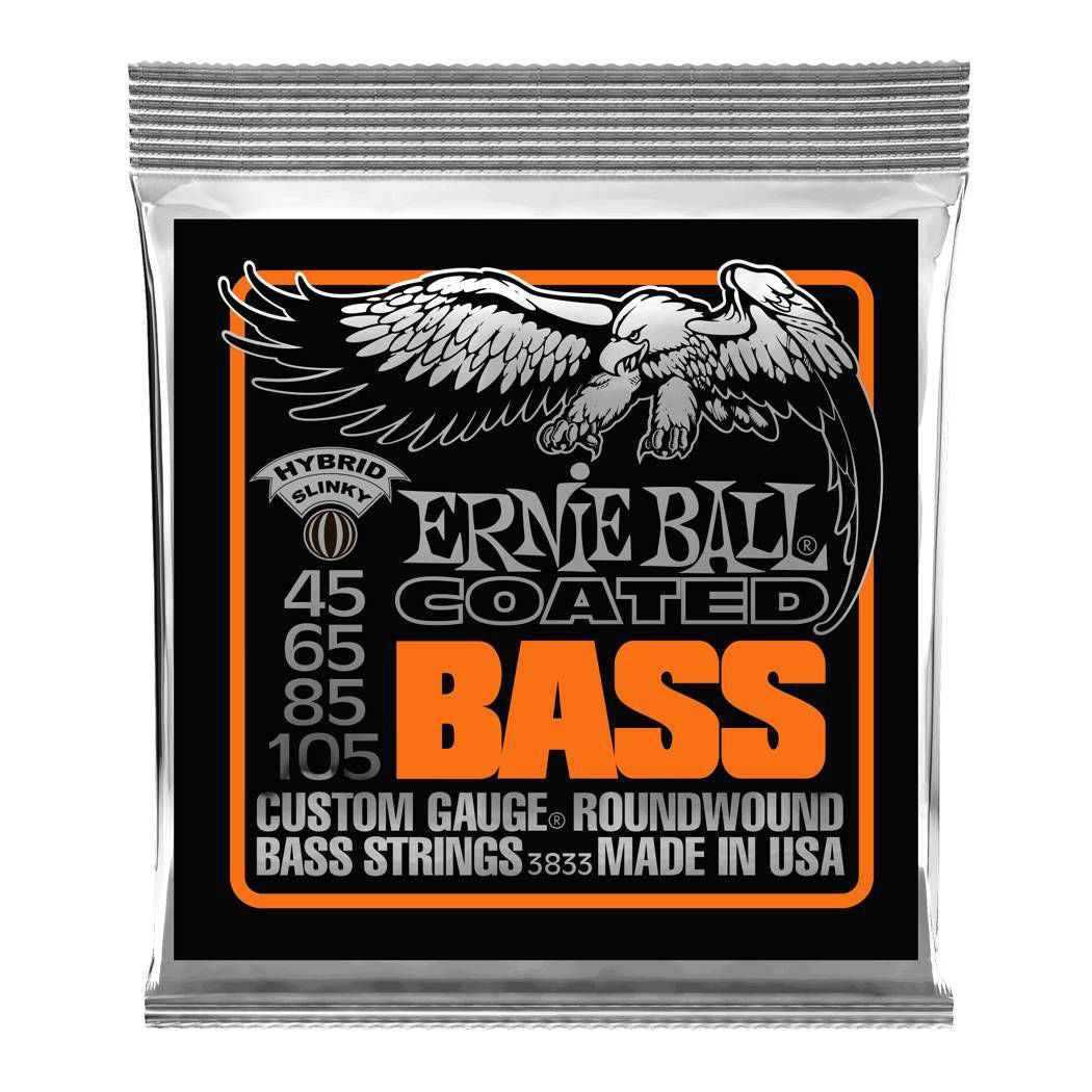 Ernie Ball 3833 45-105 Hybrid Slinky Coated Electric Bass Guitar Strings