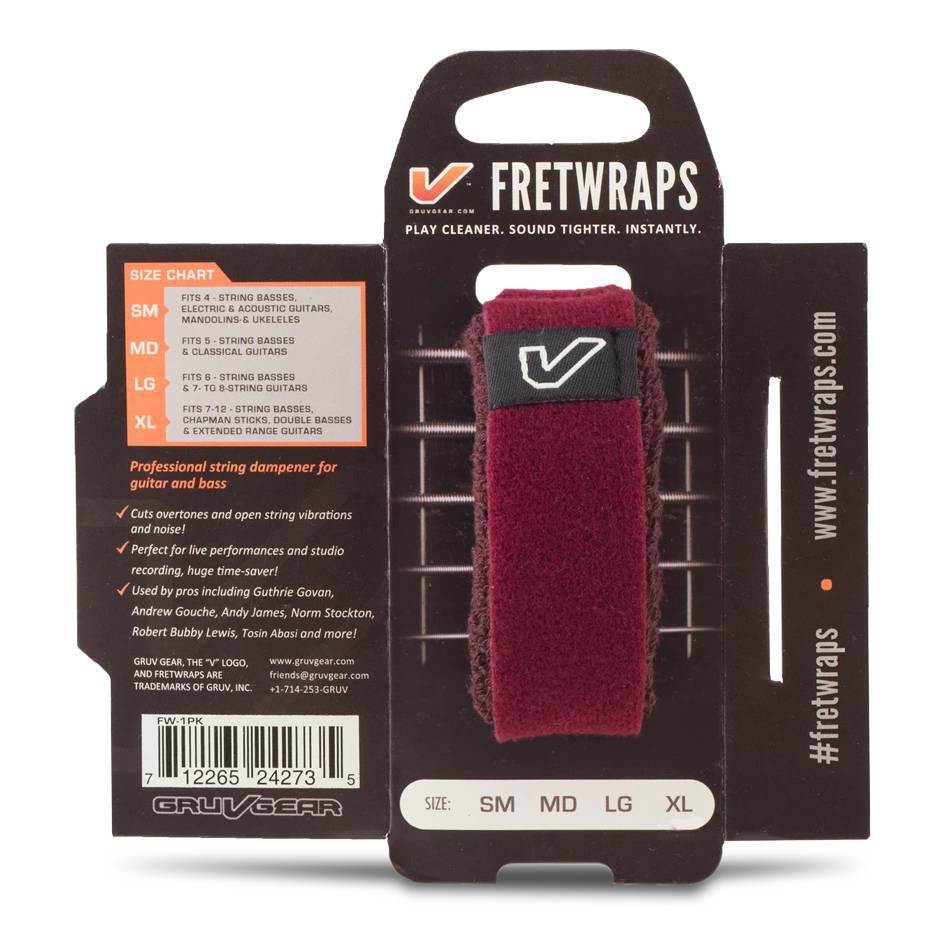 Gruv Gear FretWraps Guitar String Muter in Burgundy - Small (1-Pack)
