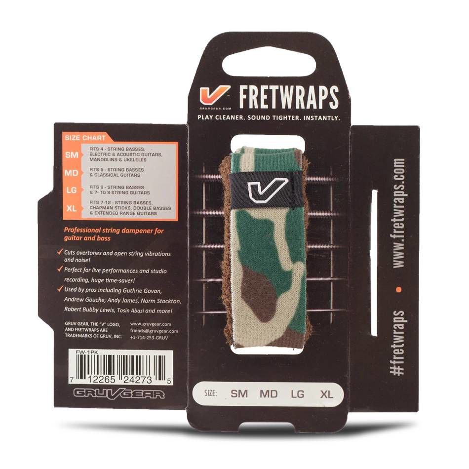 Gruv Gear FretWraps Guitar String Muter in Camo Green - Small (1-Pack)