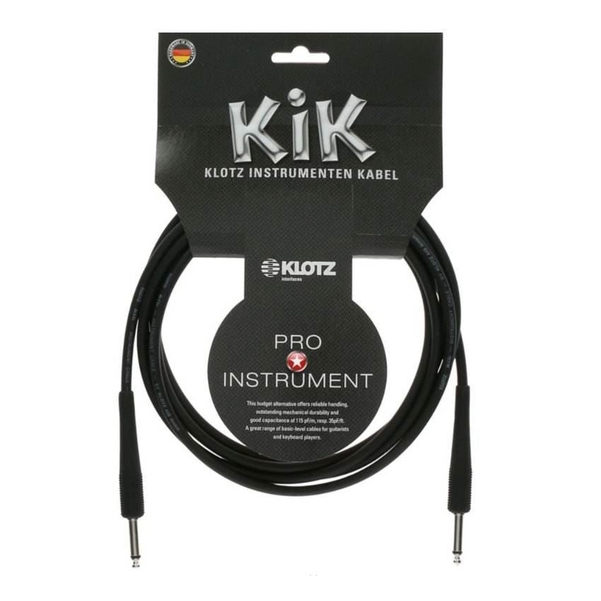 Klotz KIK Guitar Cable 6m - Black/Nickel Connectors