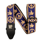 Ernie Ball 4699 Navy Blue and Beige Peace Love Dove Jacquard Guitar Strap