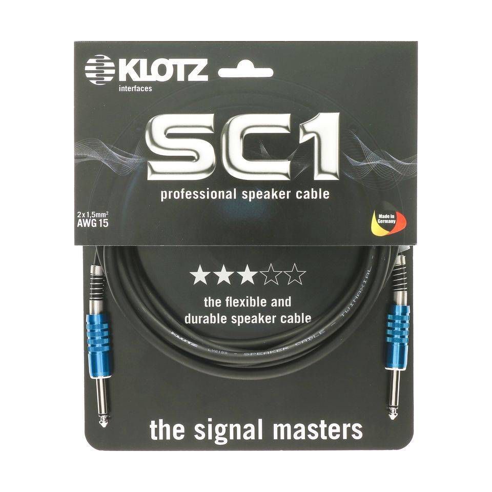 Klotz SC1PP01SW 1m Jack to Jack Speaker Cable