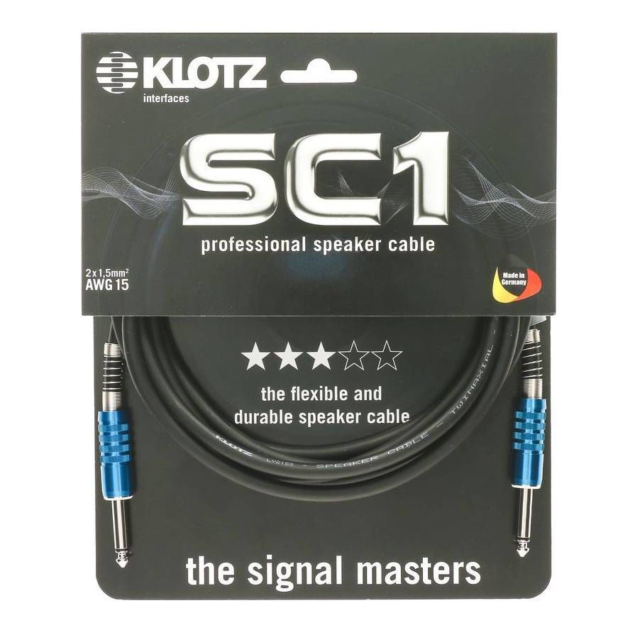 Klotz SC1 Professional Speaker Cable - Jack to Jack - 3 meters