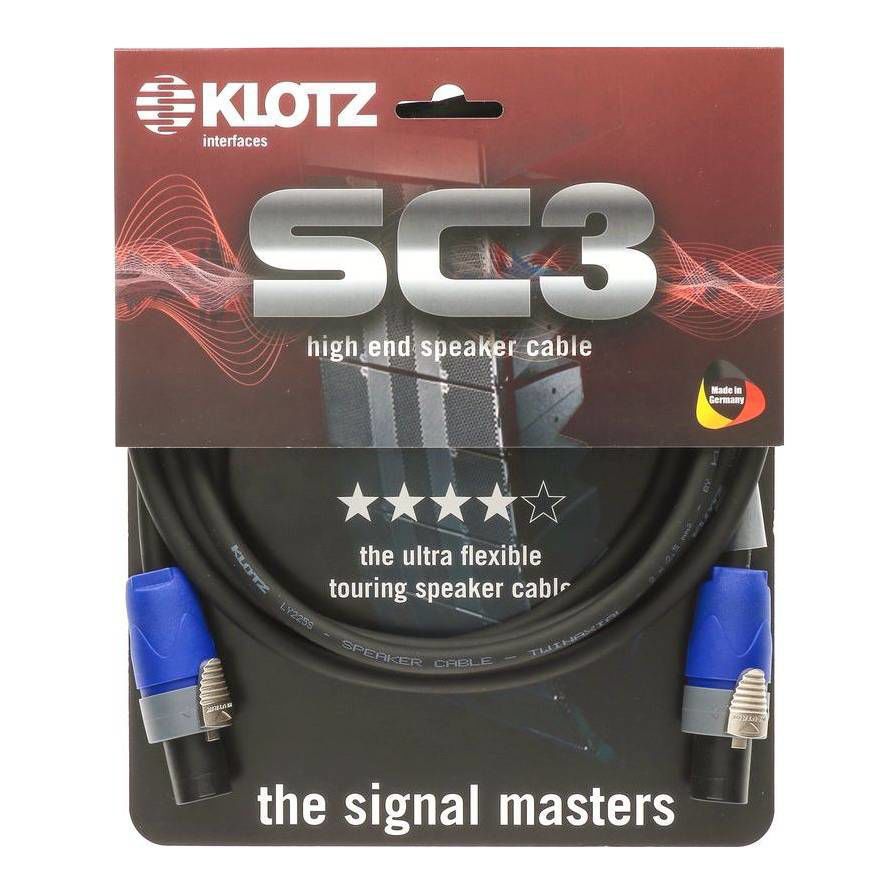 Klotz SC3 High End Speaker Cable in Black - Neutrik Speakon FF - 1 meter