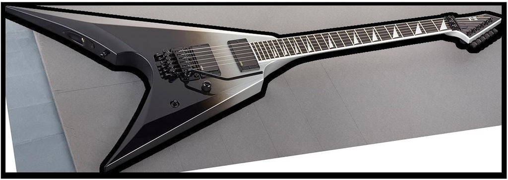 ESP E-II Arrow Electric Guitar with Floyd Rose - Black Silver Fade