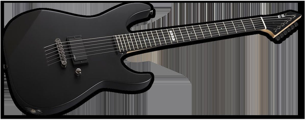 ESP E-II M-I Neck Thru Electric Guitar in Black Satin
