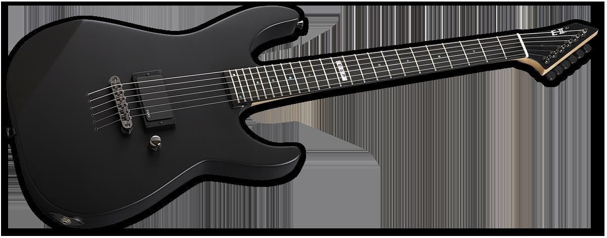 ESP E-II M-I Neck Thru Electric Guitar in Black Satin