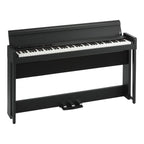 Korg C1 AIR Black digital piano with Bluetooth connectivity, sleek design, and full-size keys for realistic piano playing.
