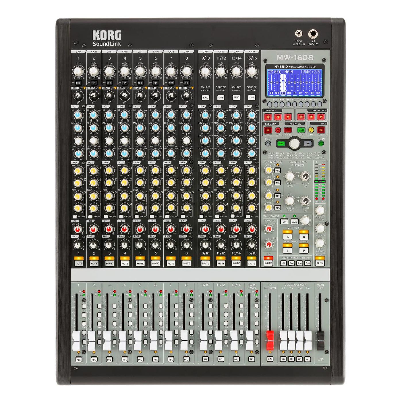 Korg MW-1608 Hybrid Analog 16-Channel Digital Mixing Console (MW1608)