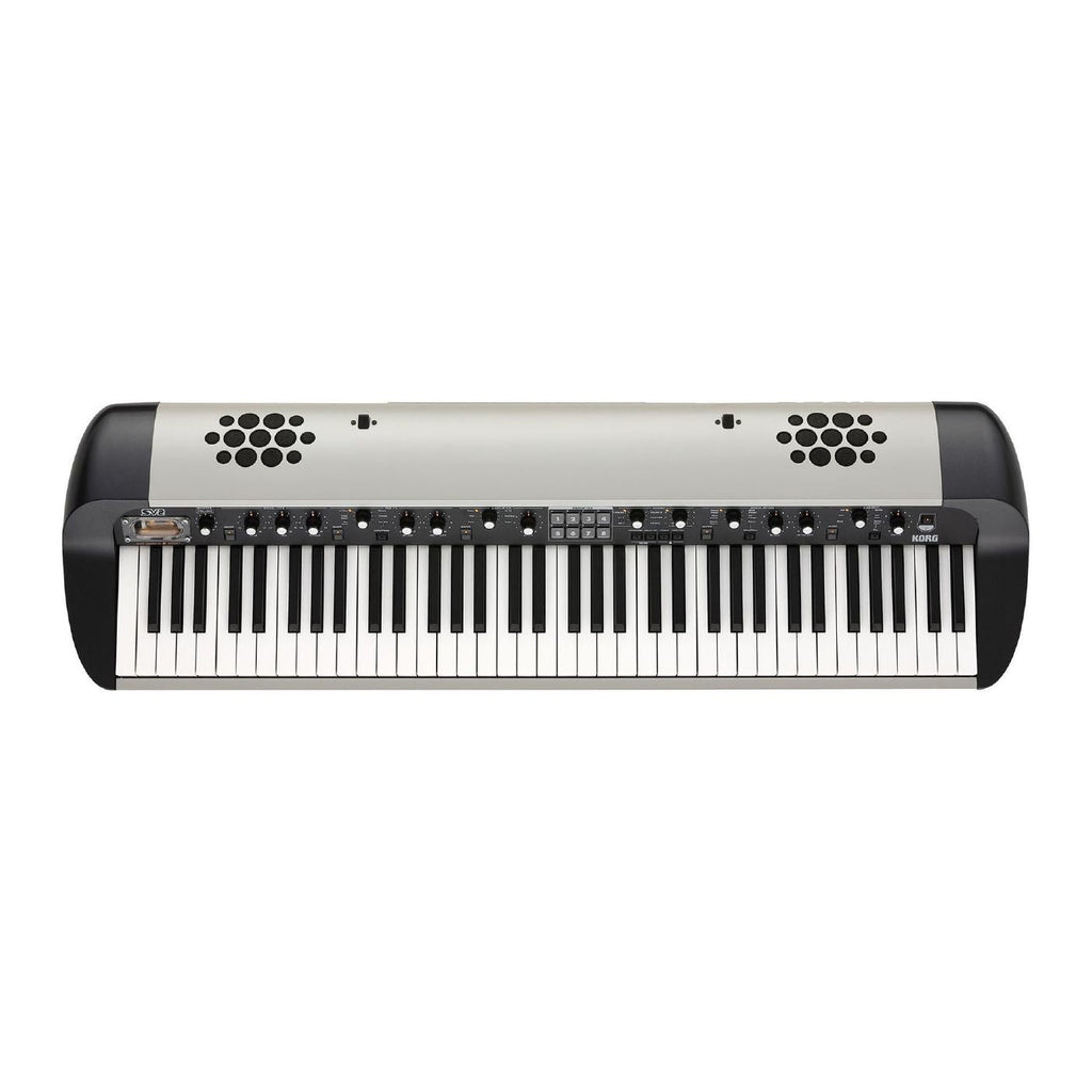 Korg SV-2 73-key stage vintage piano keyboard with built-in speaker system, ideal for live performances and studio use.