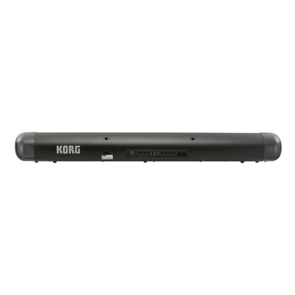 Korg SV-2 88-key stage vintage piano keyboard in black, showing the front view with control panel and keys.