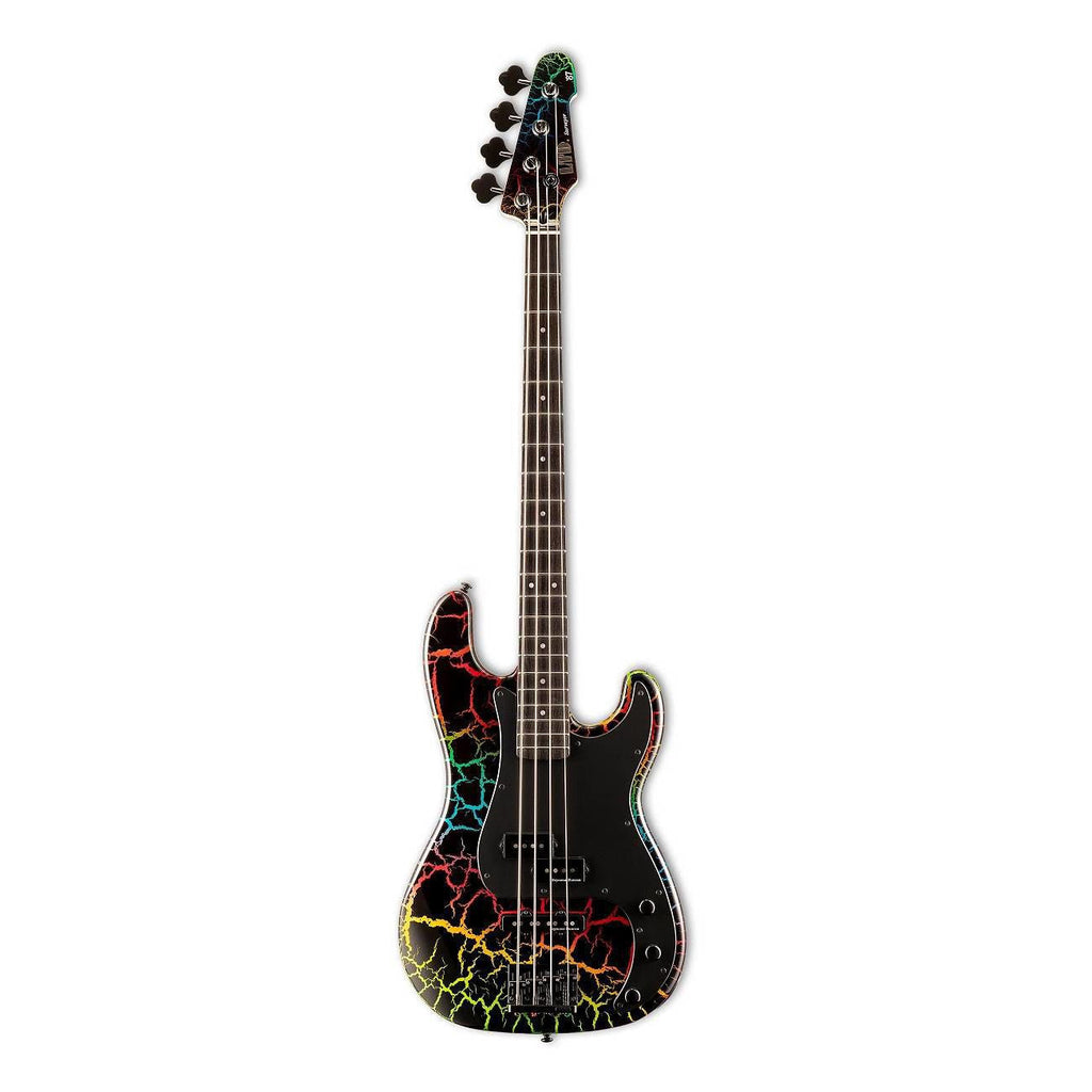 LTD Surveyor 87 Series Limited Edition Electric Bass Guitar - Rainbow Crack