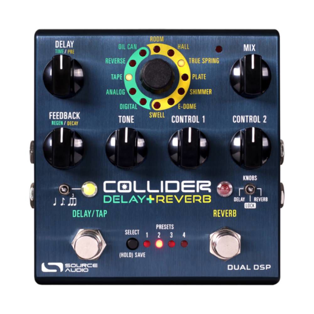 Source Audio One Series Collider Stereo Delay+Reverb Guitar Effects Pedal (Power Supply Included)