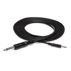 Hosa CMP-305 3.5mm TS to 1/4 inch TS mono interconnect cable, 1.5 meters, with black connectors and cable.