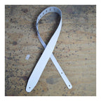 Colonial Leather Basic Leather Guitar Strap - White