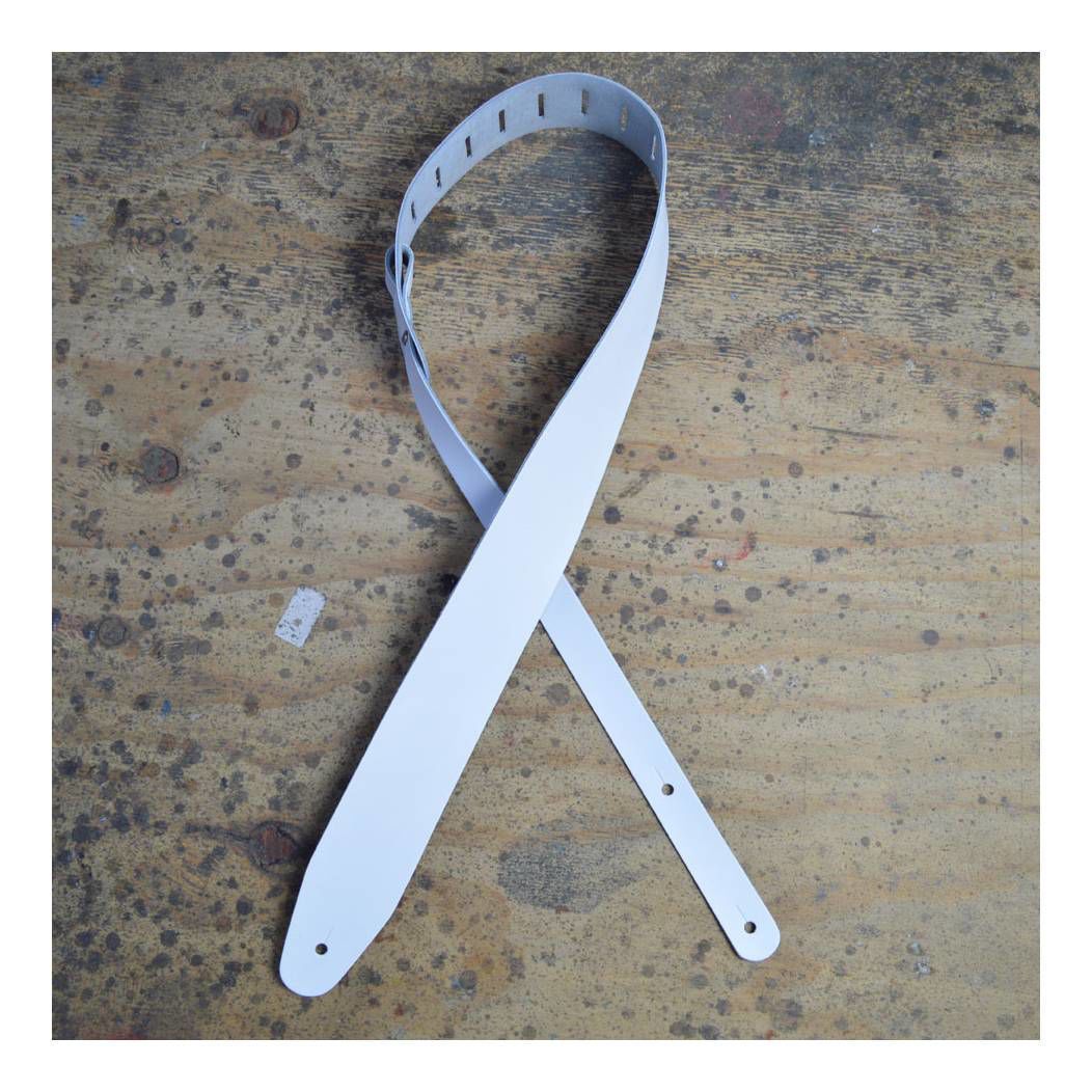Colonial Leather Basic Leather Guitar Strap - White