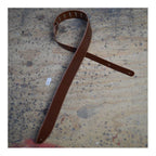 Colonial Leather  2.5 inch Solid Hide Leather Guitar Strap - Brown
