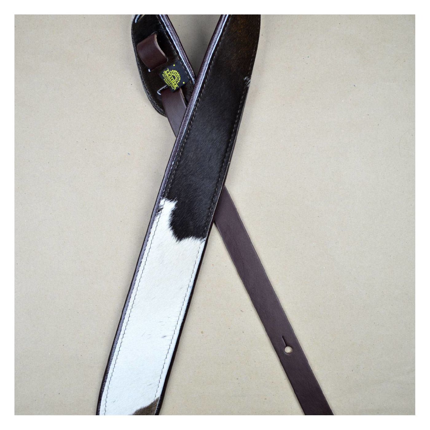 Colonial Leather 2.5 inch Cowskin Upholstered and Padded Guitar Strap - Brown