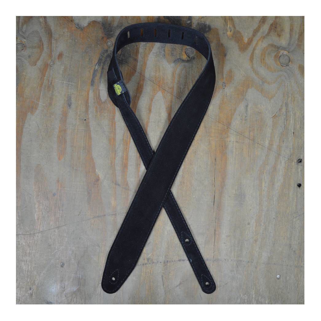 Colonial Leather Double Suede Guitar Strap - Black