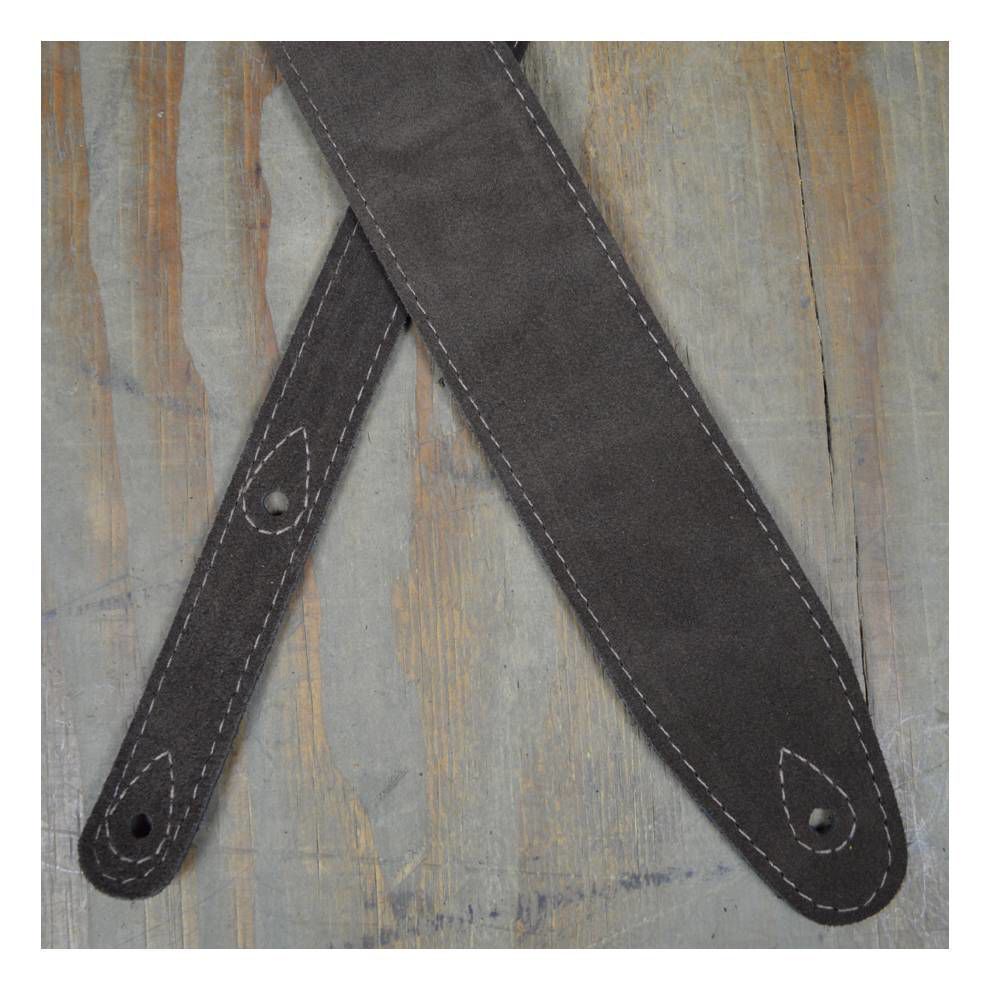 Colonial Leather 2.5 inch Double Suede Guitar Strap - Brown