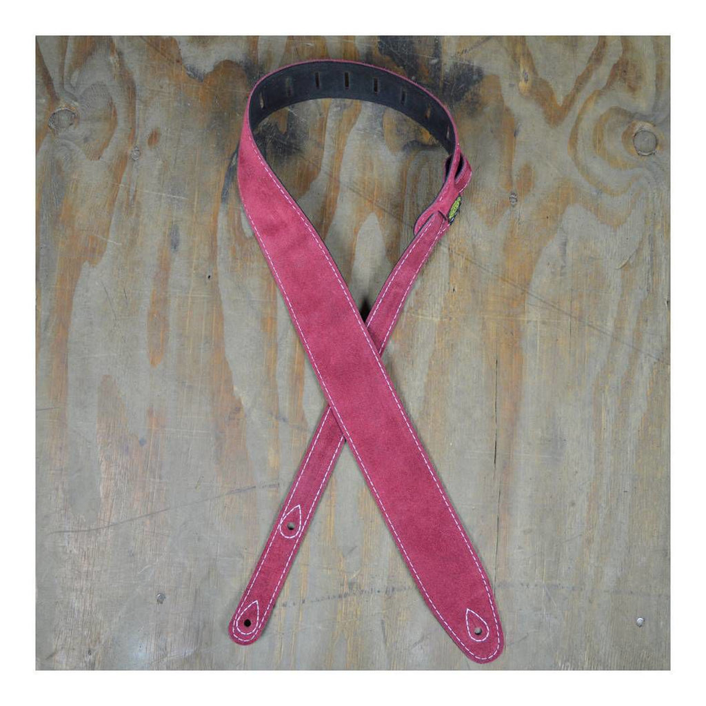Colonial Leather Double Suede Guitar Strap - Burgundy