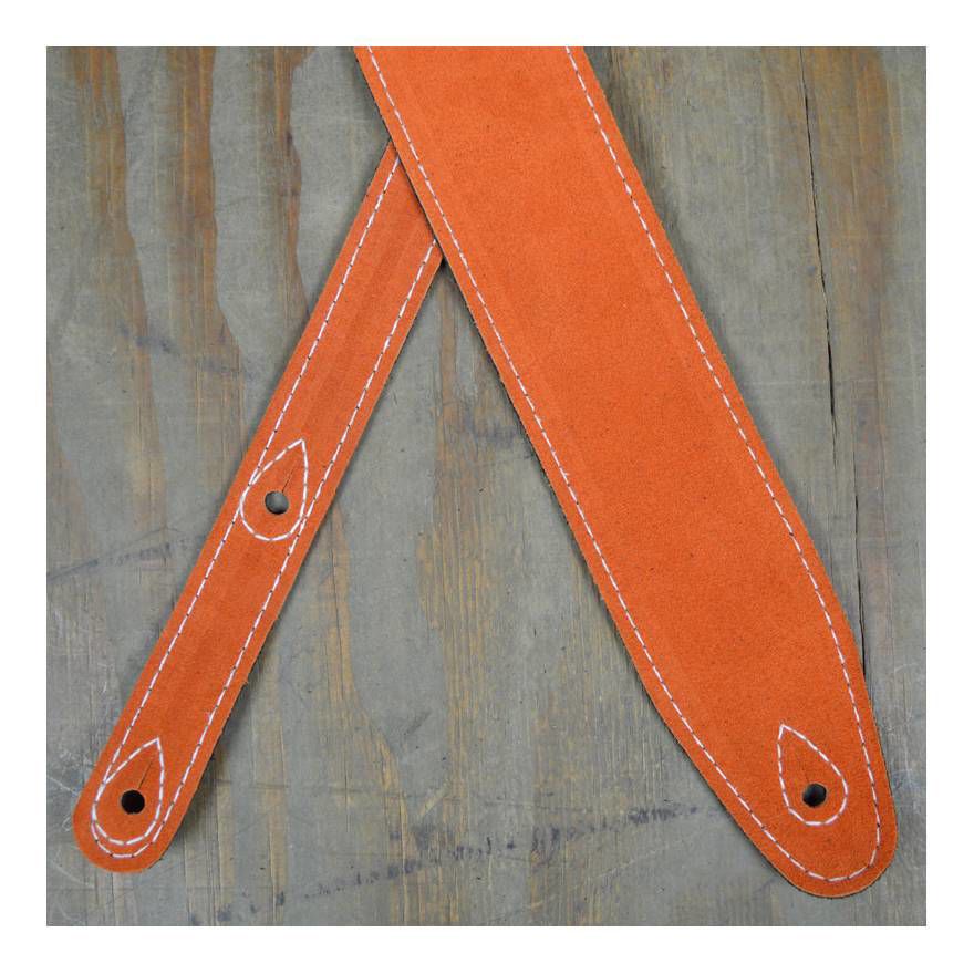 Colonial Leather Double Suede Guitar Strap - Orange