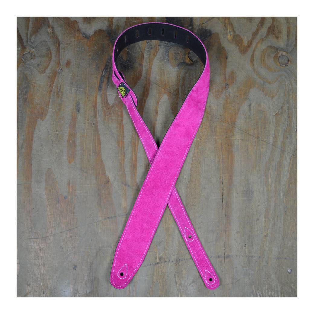 Colonial Leather 2.5 Inch Double Suede Guitar Strap - Pink