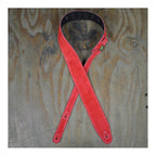 Colonial Leather Double Suede Guitar Strap - Red