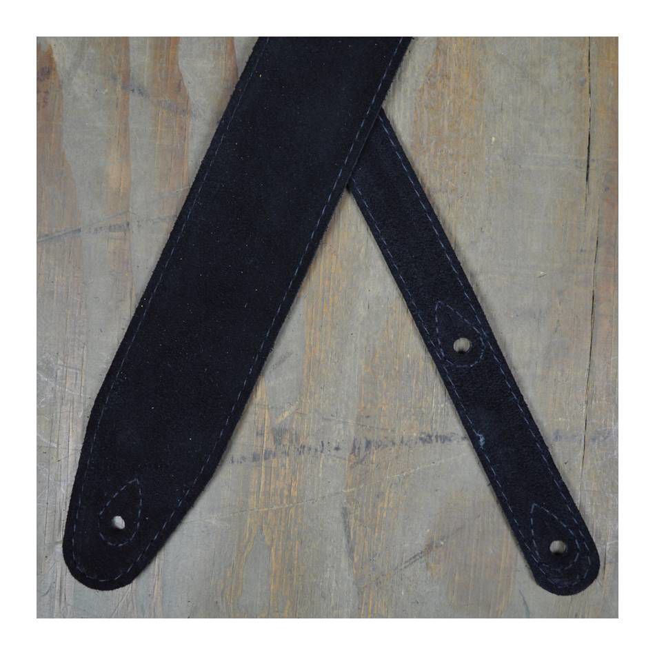 Colonial Leather Double Suede Guitar Strap - Black