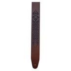 Colonial Leather Tribal Art Laser Etched Leather Guitar Strap